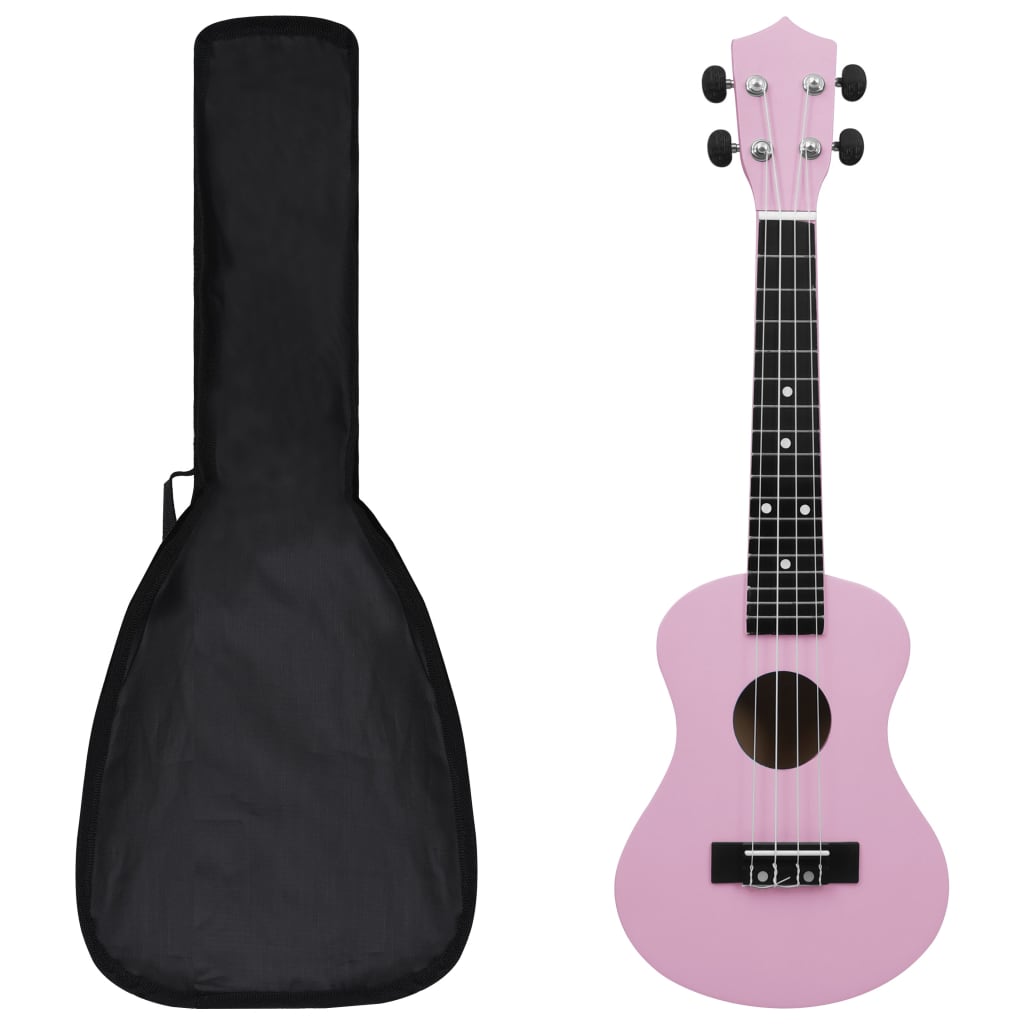 Vidaxl ukuleleset med väska för barn sopran 23 '' rosa