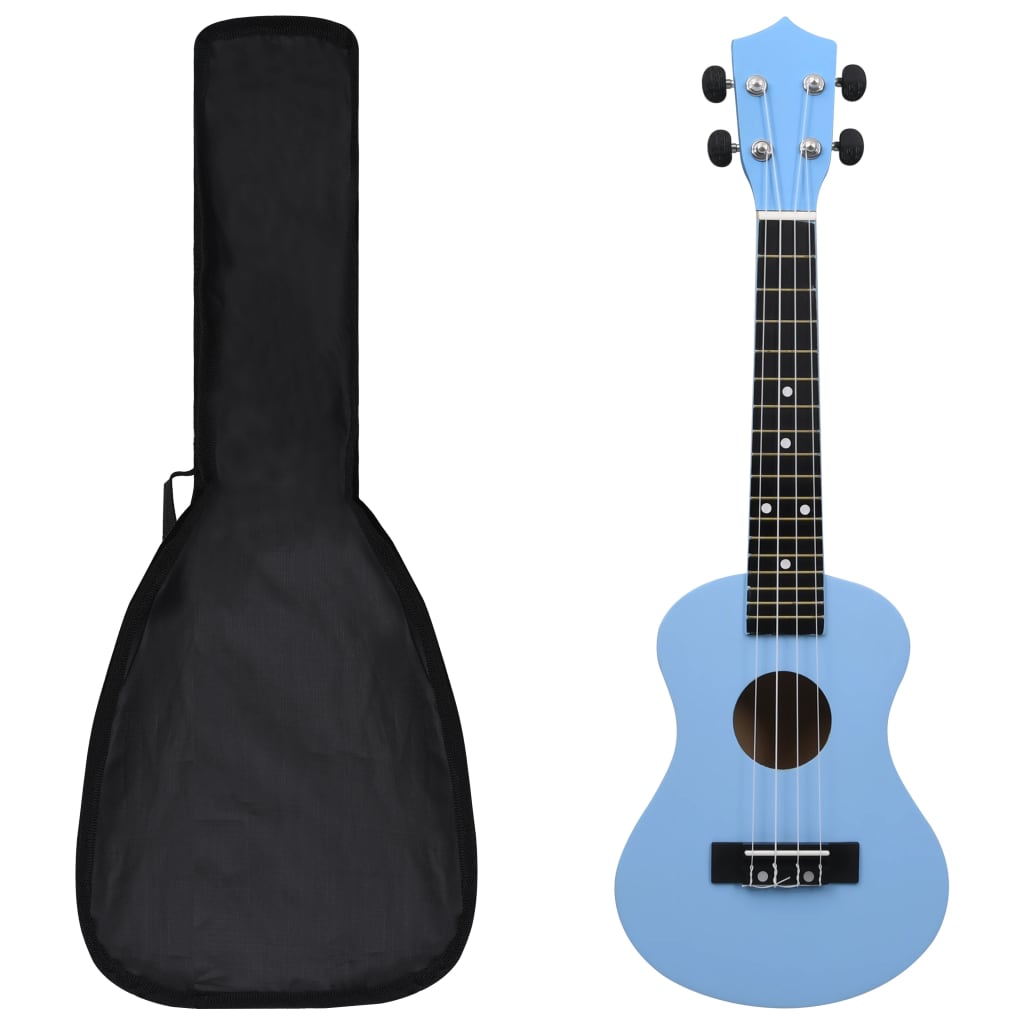 Vidaxl ukuleleset z torbą dla dzieci sopran 23 '' niebieski