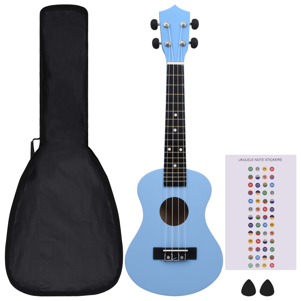 Vidaxl ukuleleset z torbo za otroke Soprano 23 '' Blue