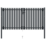 Port vidaxl double 306x220 cm anthracite en acier