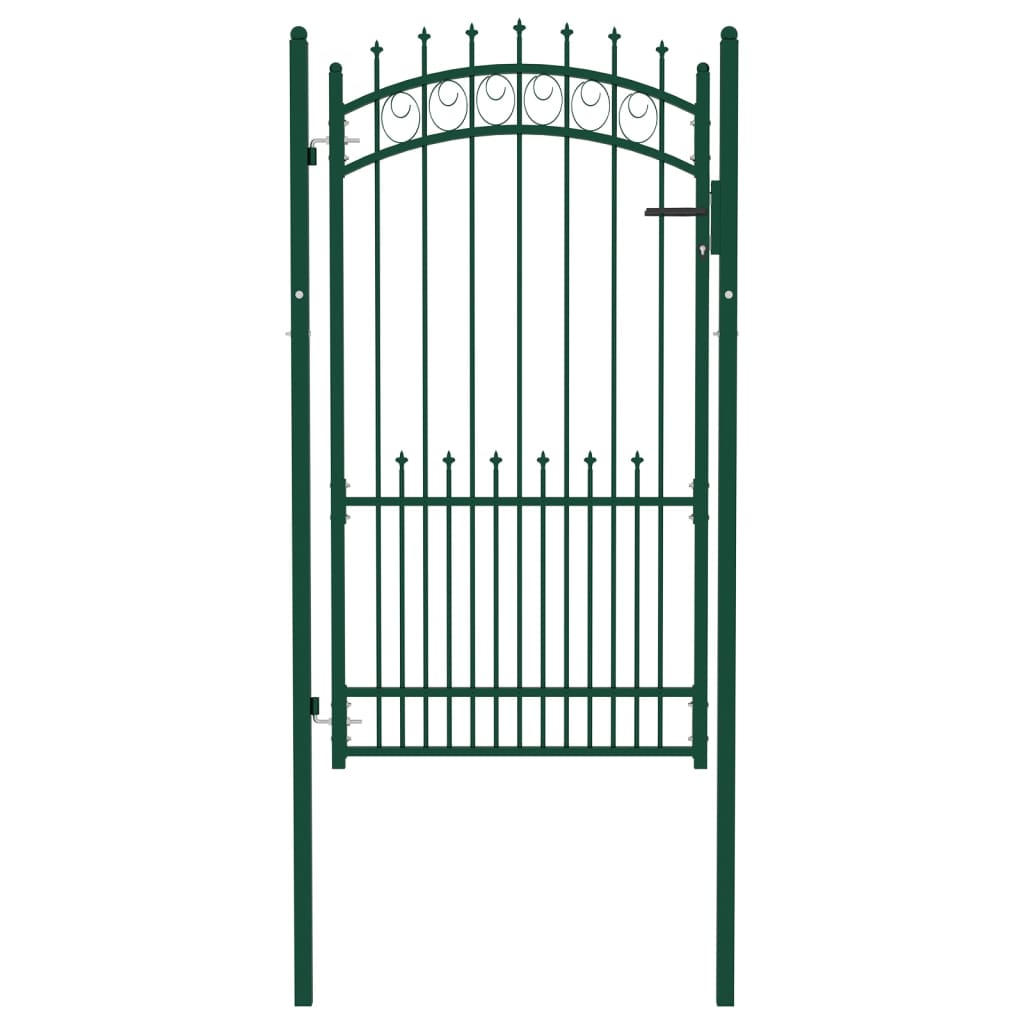 Vidaxl port with spearheads 100x175 cm steel green