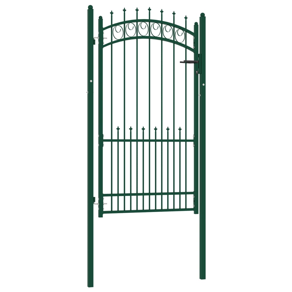 Vidaxl port with spearheads 100x175 cm steel green