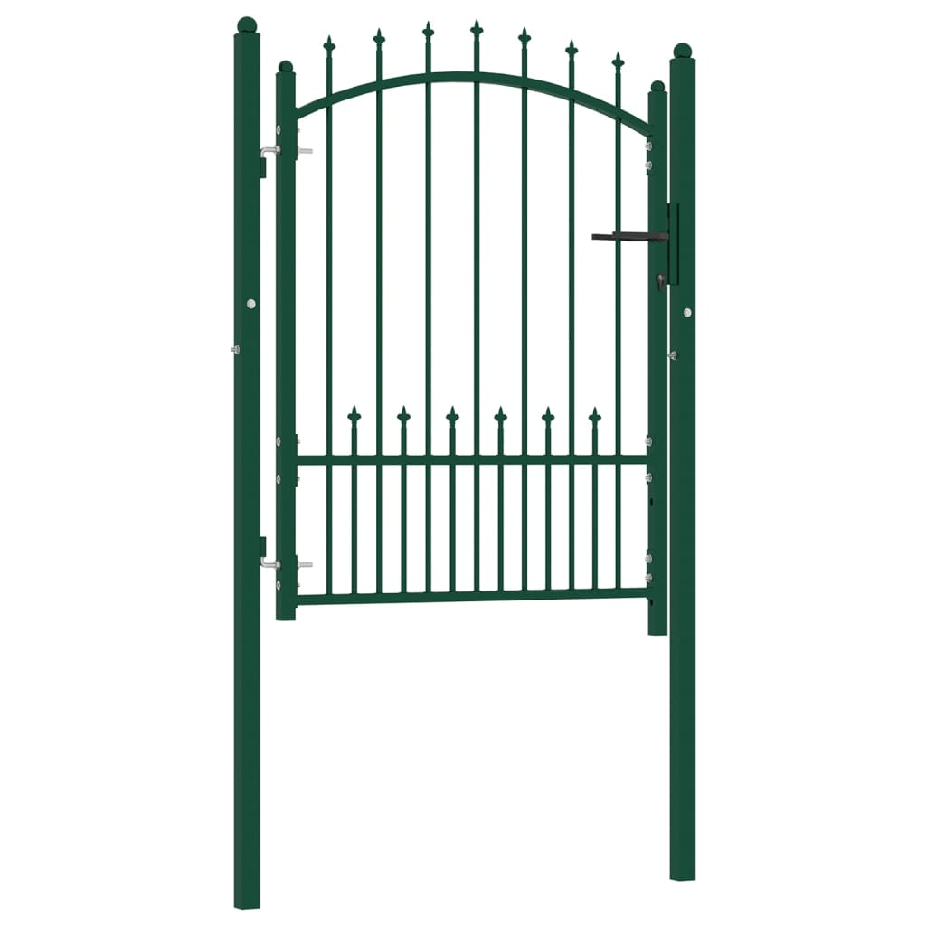 Vidaxl port with spearheads 100x125 cm steel green