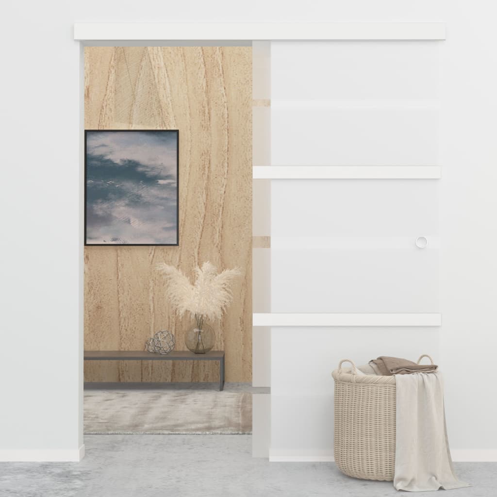 Vidaxl Porte coulissante avec arrêts doux 90x205 cm en verre ESG et aluminium