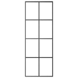 VIDAXL -Schiebetür 76x205 cm Aluminium und ESG -Glas schwarz