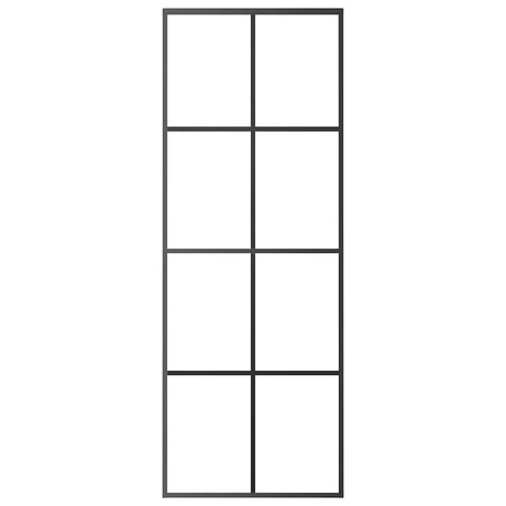 VIDAXL -Schiebetür 76x205 cm Aluminium und ESG -Glas schwarz