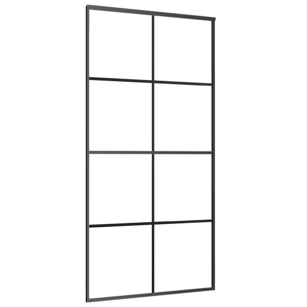 Puerta corredera de Vidaxl 102.5x205 cm de aluminio y vidrio ESG negro