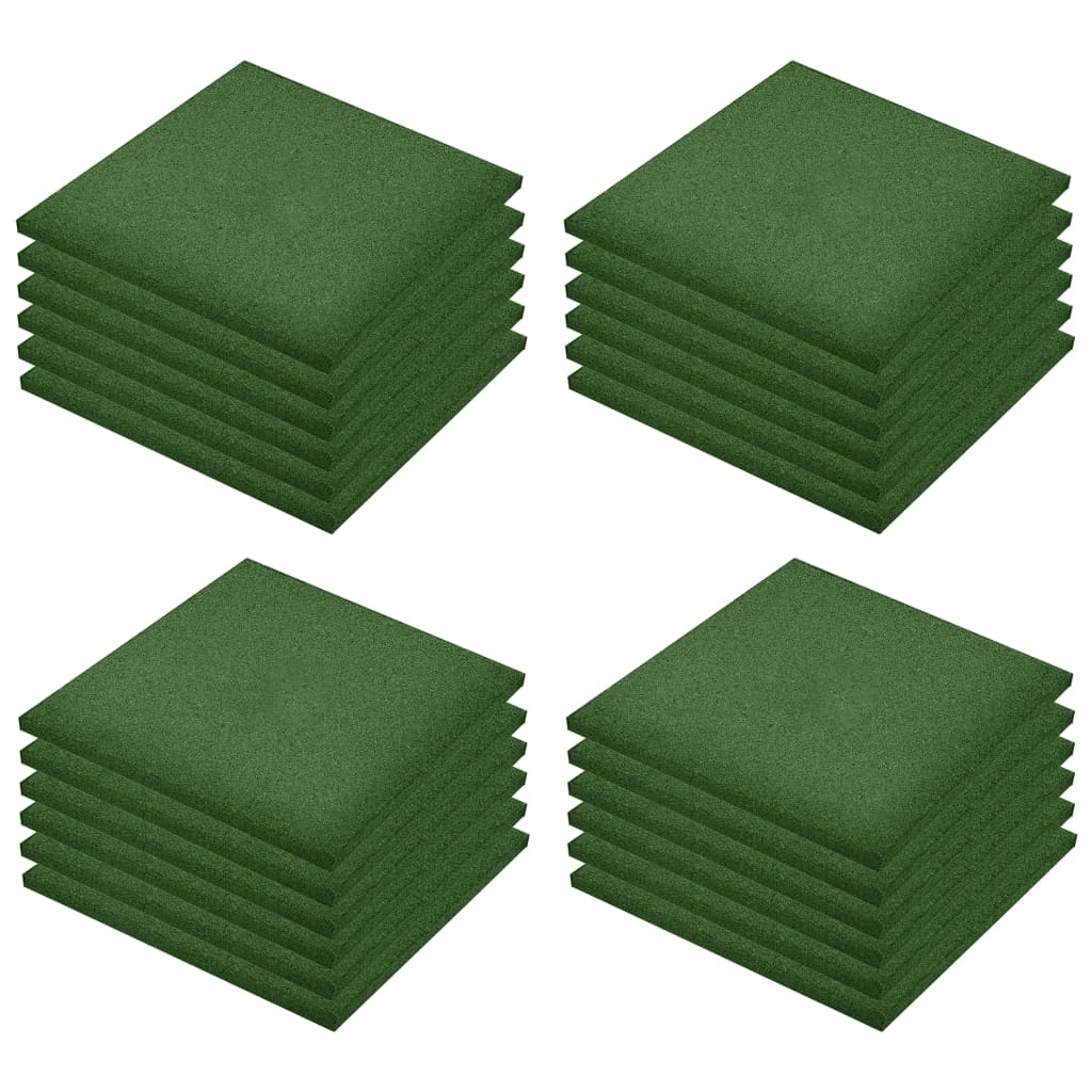 Carreaux Vidaxl Valt 24 ST 50x50x3 cm en caoutchouc vert