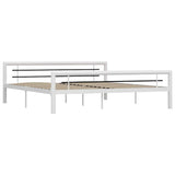 Vidaxl bedframe metaal wit en zwart 180x200 cm