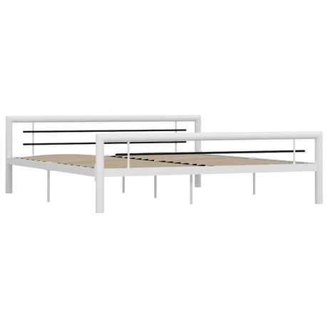 Vidaxl bedframe metaal wit en zwart 180x200 cm