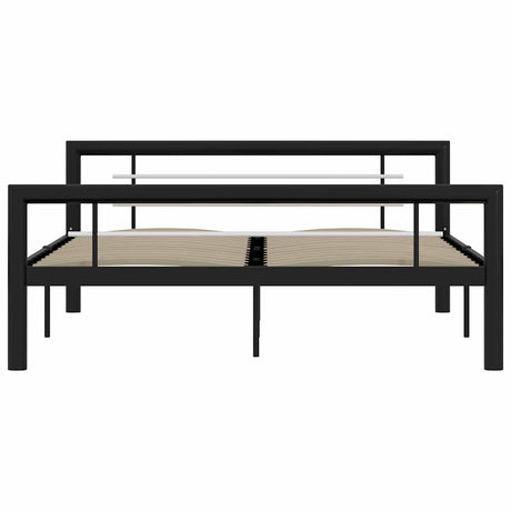 Vidaxl bedframe metaal zwart en wit 120x200 cm