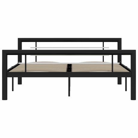 Vidaxl bedframe metaal zwart en wit 140x200 cm