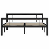 Vidaxl bedframe metaal zwart en wit 160x200 cm