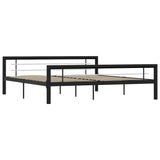 Vidaxl bedframe metaal zwart en wit 180x200 cm