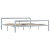 Vidaxl bedframe metaal grijs en wit 180x200 cm