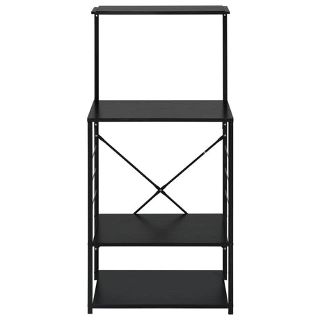 Vidaxl Mikrowellenschrank 60x39.6x123 cm verarbeitetes Holz schwarz