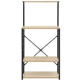 VIDAXL -Mikrowellenschrank 60x39.6x123 cm verarbeitetes Holzschwarz und Eichefarbe