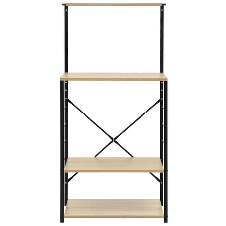 VIDAXL -Mikrowellenschrank 60x39.6x123 cm verarbeitetes Holzschwarz und Eichefarbe