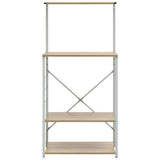 VIDAXL -Mikrowellenschrank 60x39.6x123 cm verarbeitetes Holz weiß und Eichefarbe