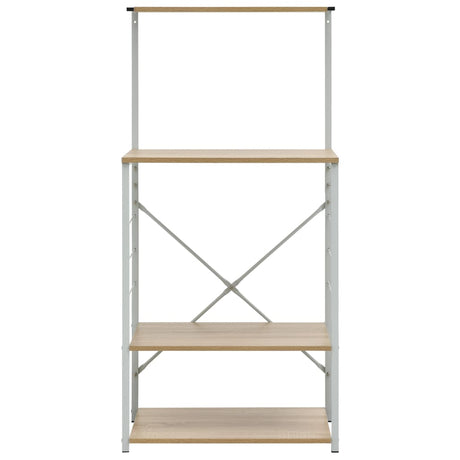 VIDAXL -Mikrowellenschrank 60x39.6x123 cm verarbeitetes Holz weiß und Eichefarbe