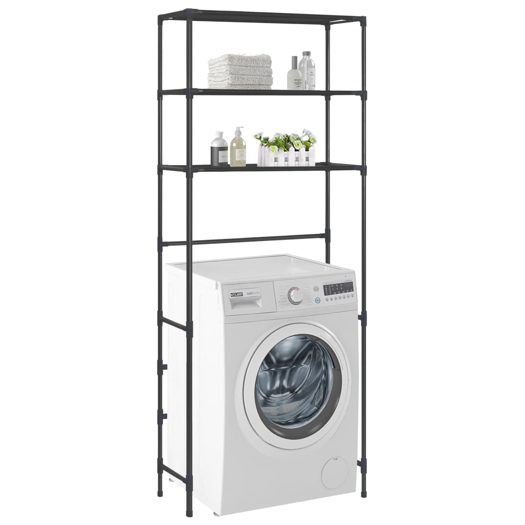 Vidaxl Storage Rack for Boven Washing Machine 3-Layer 69x28x169 cm svart