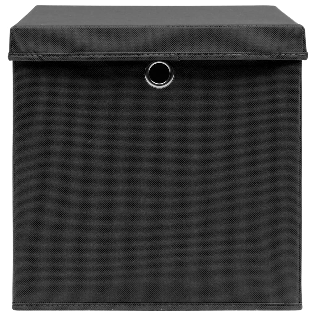 VIDAXL -Speicherboxen mit Deckel 10 PCs 32x32x32 cm Stoff schwarz