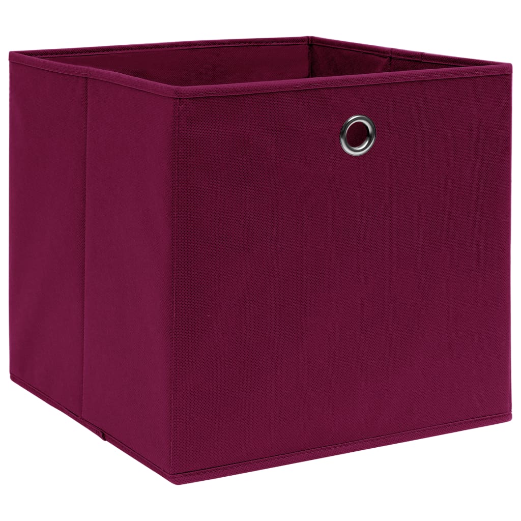 Vidaxl storage boxes 4 pcs 32x32x32 cm fabric dark red