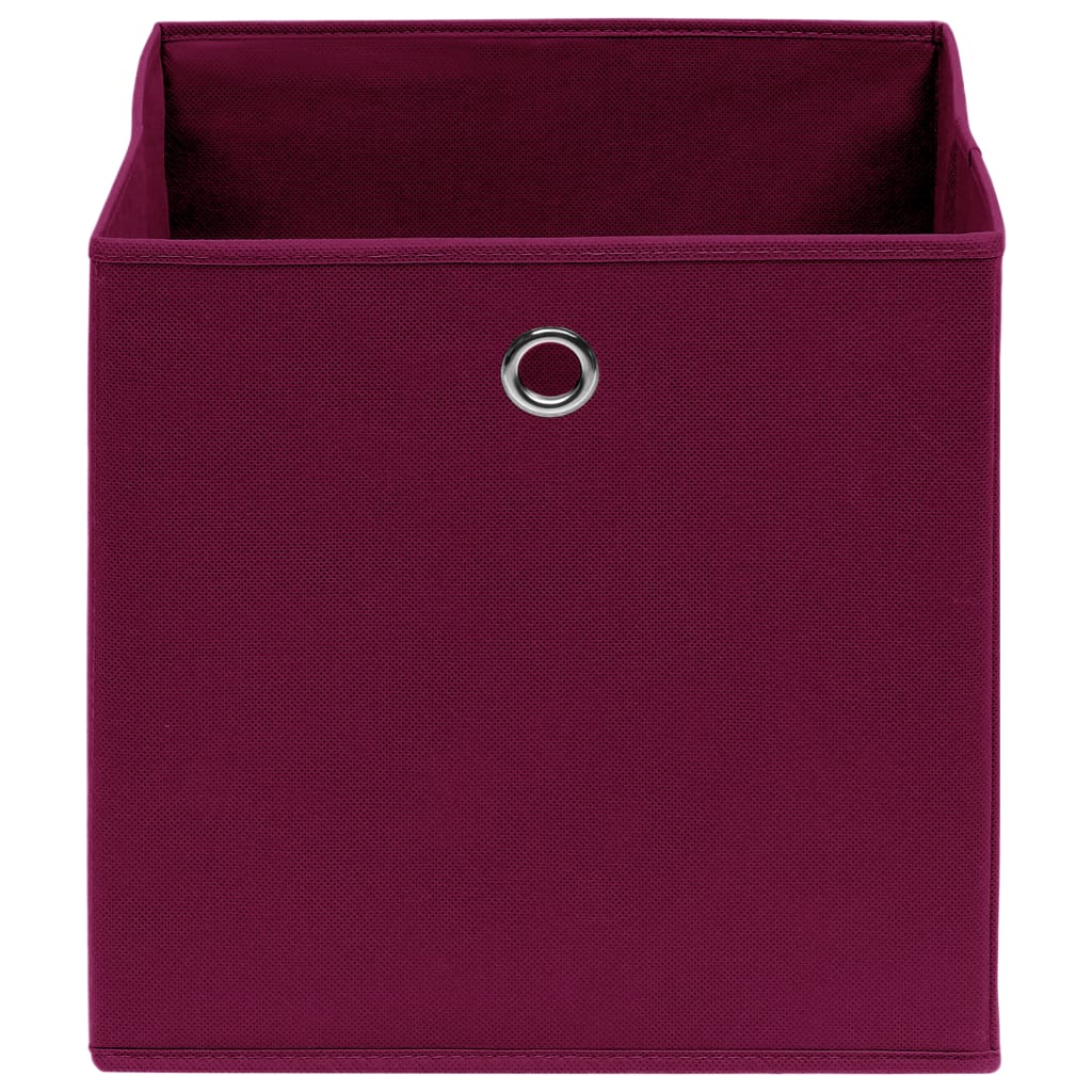 Vidaxl storage boxes 10 pcs 32x32x32 cm fabric dark red