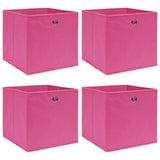 Cajas de almacenamiento de Vidaxl 4 PCS 32x32x32 CM Fabric Pink