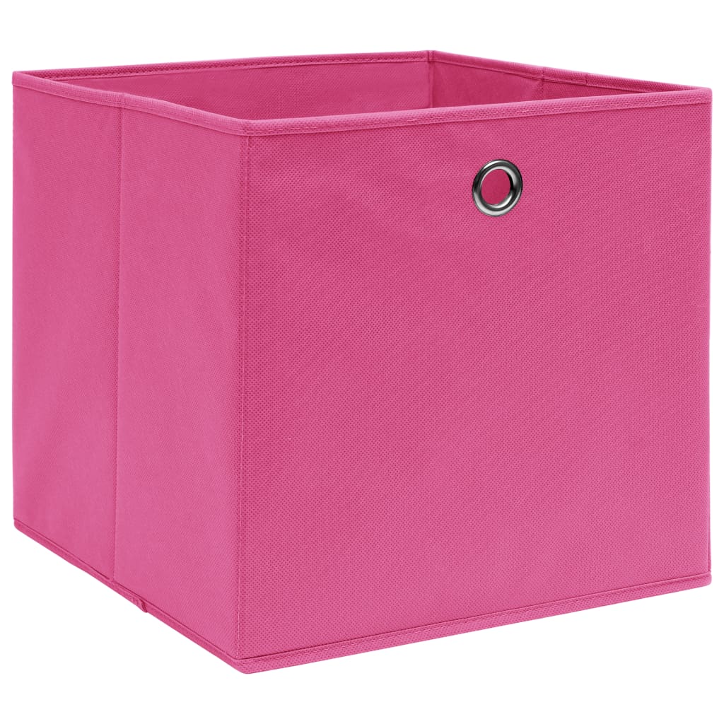 Cajas de almacenamiento de Vidaxl 4 PCS 32x32x32 CM Fabric Pink