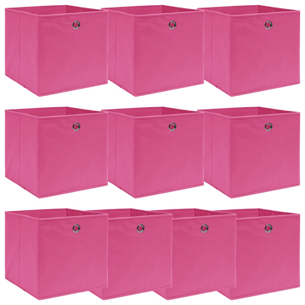 Vidaxl Storage Boxes 10 PCS 32x32x32 cm stoff rosa