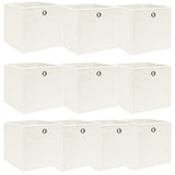 Boîtes de rangement Vidaxl 10 PCS 32x32x32 cm Fabric blanc