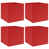 Cajas de almacenamiento de Vidaxl 4 PCS 32X32X32 CM Fabric Rojo