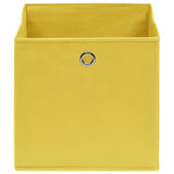 Scatole di archiviazione Vidaxl 10 pezzi 32x32x32 cm tessuto giallo