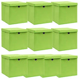 VIDAXL -Speicherboxen mit Deckel 10 PCs 32x32x32 cm Stoff lila lila