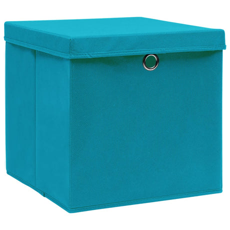 VIDAXL -Speicherboxen mit Deckel 10 PCs 32x32x32 cm Stoff Baby Blau