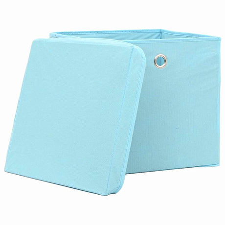 VIDAXL -Speicherboxen mit Deckel 10 PCs 32x32x32 cm Stoff Baby Blau
