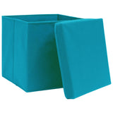 VIDAXL -Speicherboxen mit Deckel 10 PCs 32x32x32 cm Stoff Baby Blau