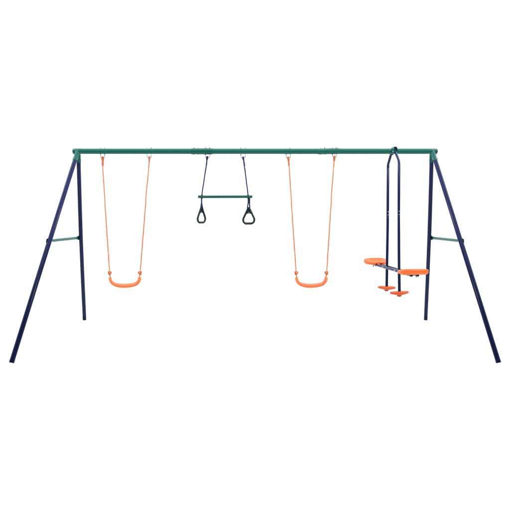 VidaXL swing set with gymnastics rings and 4 seats of steel