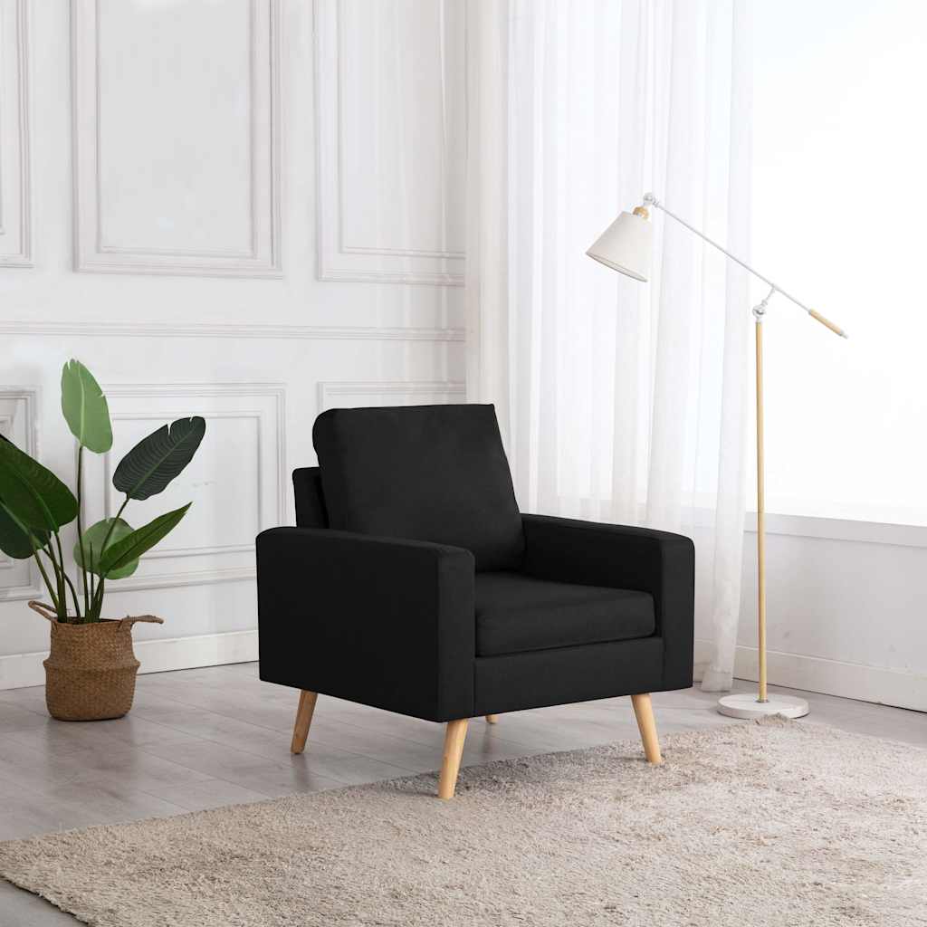 Vidaxl fauteuil stof zwart