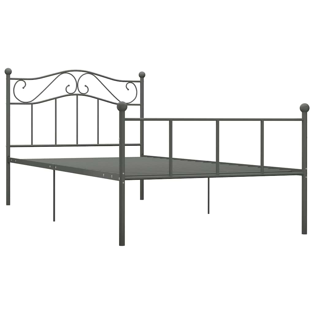 Vidaxl bedframe metaal grijs 100x200 cm