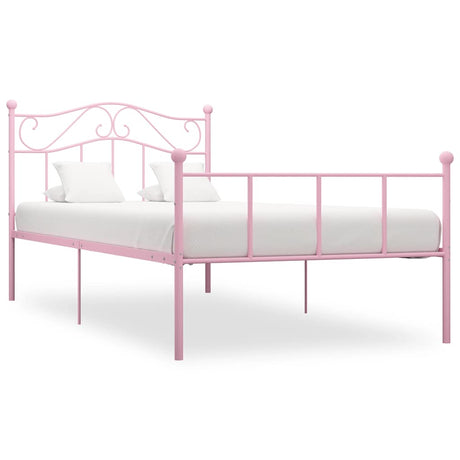Vidaxl bedframe metaal roze 90x200 cm