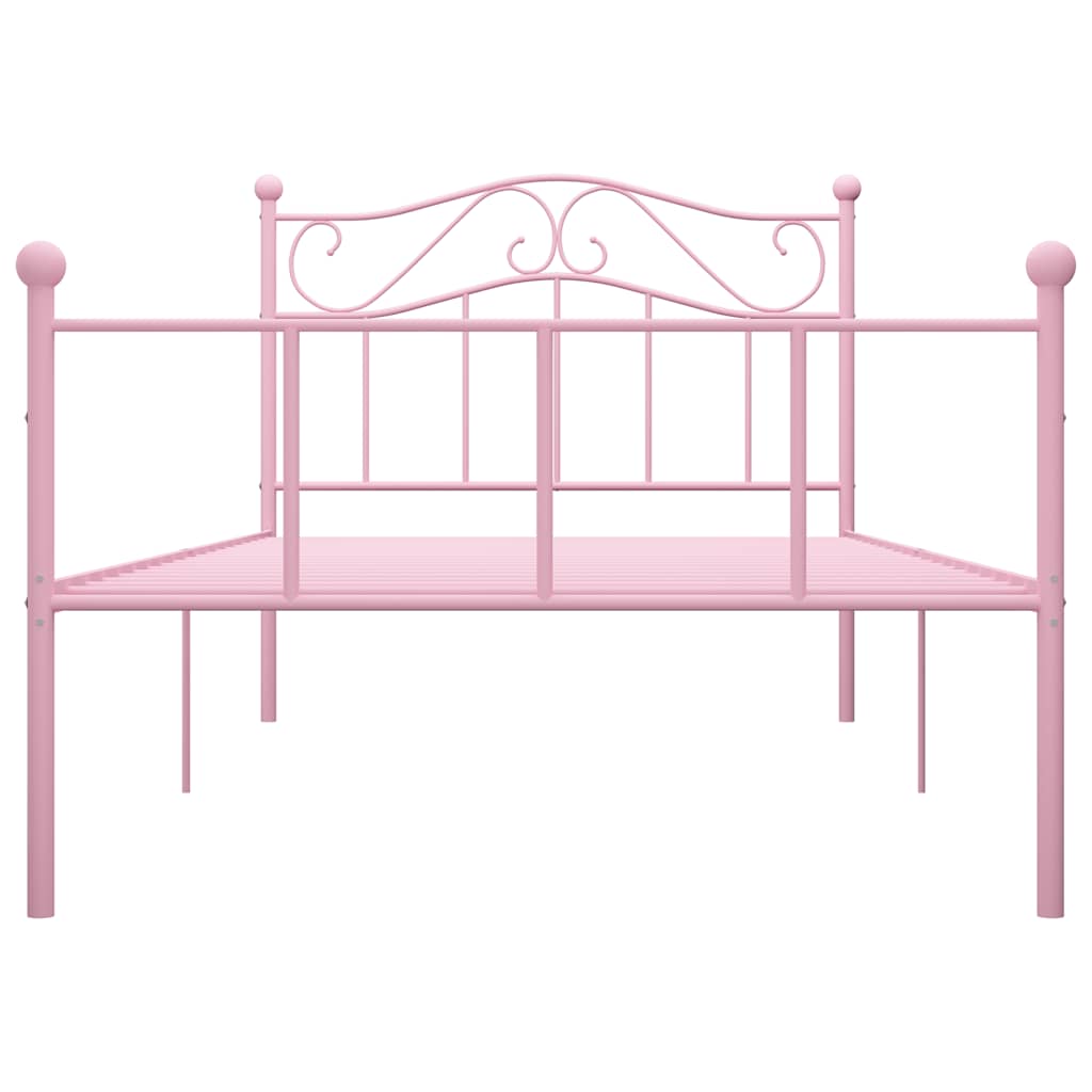 Vidaxl bedframe metaal roze 90x200 cm