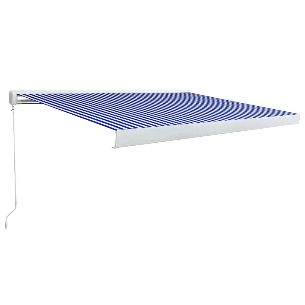 VidaXL Luifel handmatig 400x300 cm blauw en wit