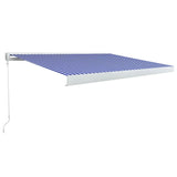 Vidaxl Luifel manualmente 400x300 cm blu e bianco