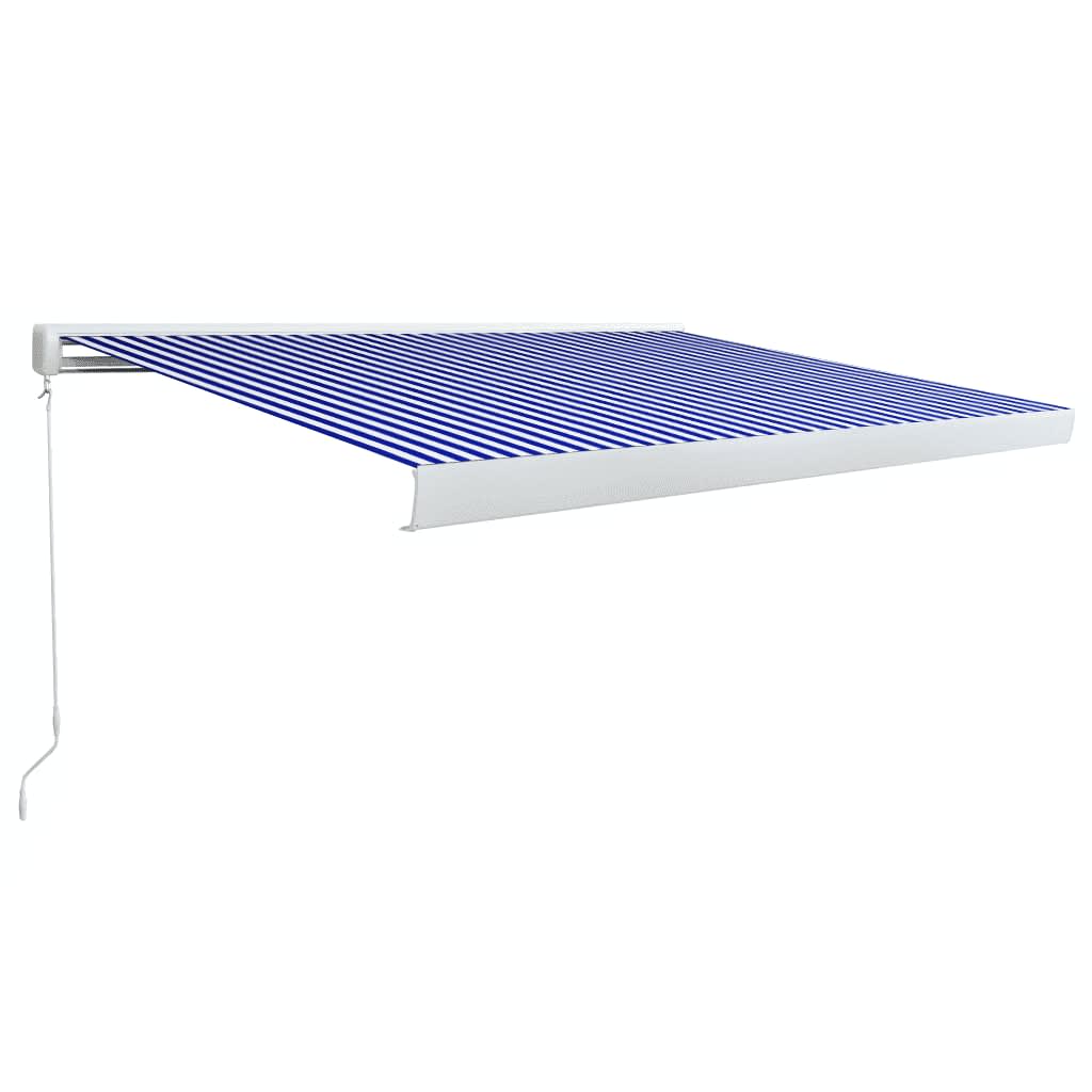 VidaXL Luifel handmatig 450x300 cm blauw en wit