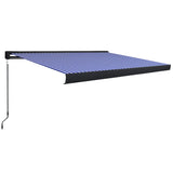 Vidaxl Luifel manuell 450 x 300 cm blau und weiß