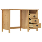 Vidaxl bureau hill 3 lades 120x50x74 cm massief grenenhout