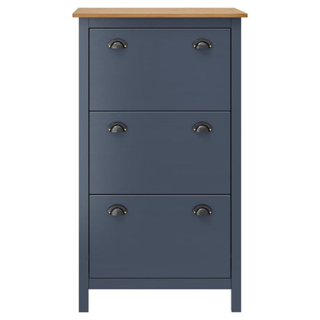 Vidaxl Schuhschrank Hügel 72x35x124 cm Festkieferngrau
