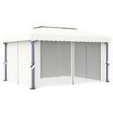 Vidaxl Arbor con tenda 4x3 m Crema di alluminio bianco